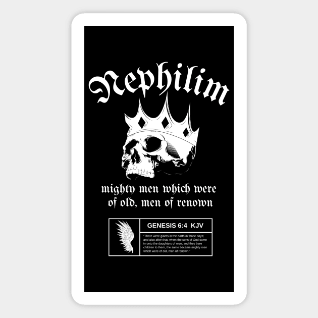 Nephilim, mighty men which were of old, men of renown. Genesis 6:4 Magnet by Jedidiah Sousa